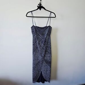 Vintage 90s Bellissima Beaded Slip Dress Size 6 Y2K Tulip Hem Romantic Formal